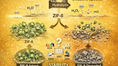 An investigation on the structural stability of ZIF-8 in water versus water-derived oxidative species in aqueous environment featured image